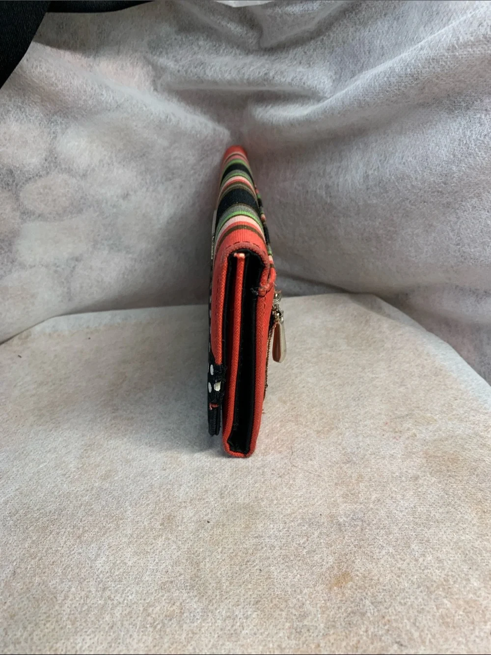 Vintage kate spade  New York Y2K  Multi-color Striped Canvas Trifold Wallet
